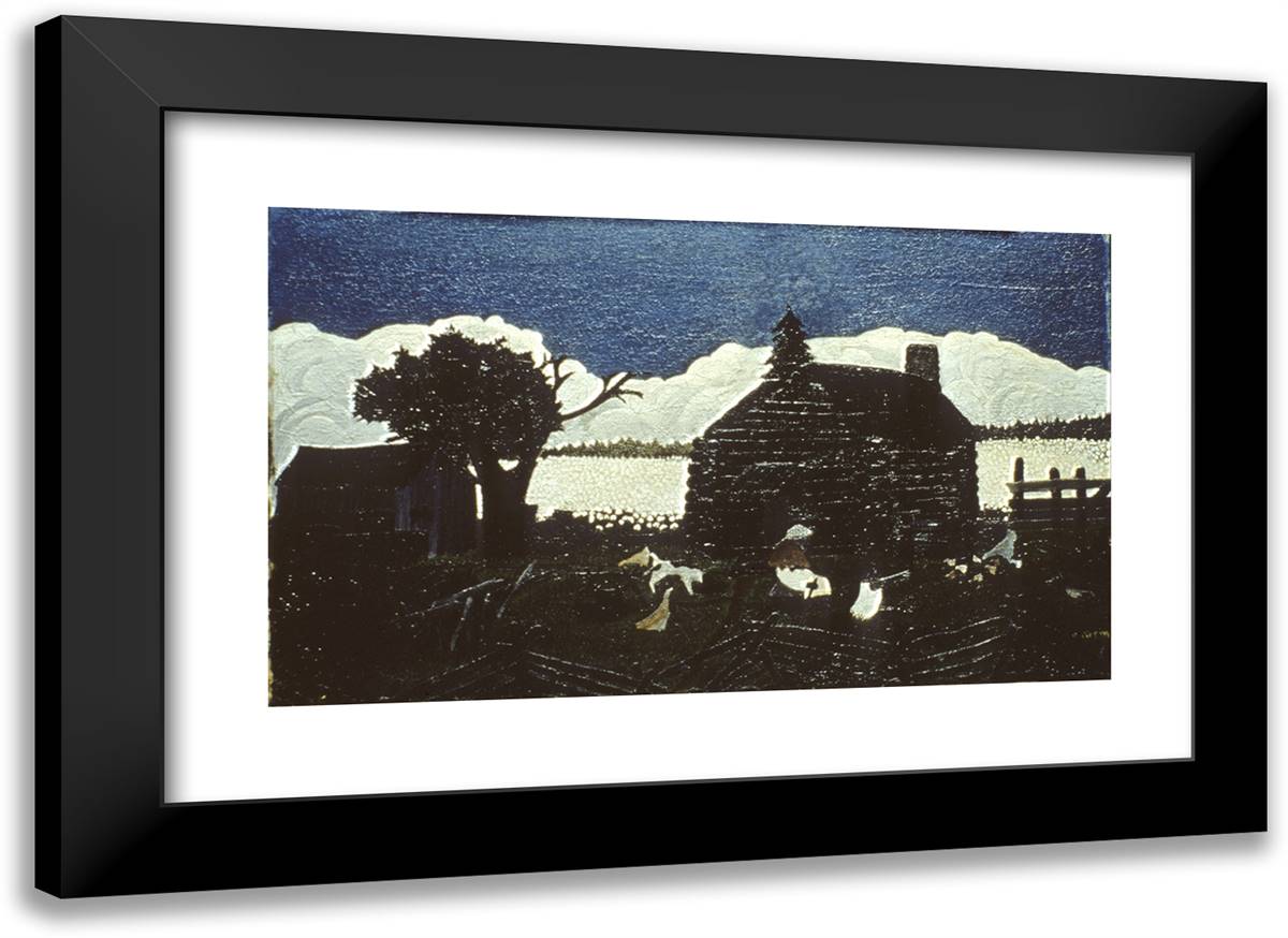 Cabin in the Cotton 24x17 Black Modern Wood Framed Art Print Poster by Pippin, Horace
