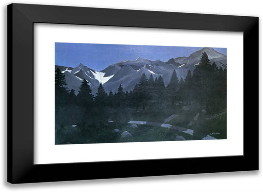 Mountain Landscape 24x17 Black Modern Wood Framed Art Print Poster by Pippin, Horace