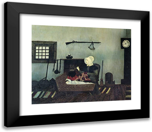 Quaker Mother and Child 23x20 Black Modern Wood Framed Art Print Poster by Pippin, Horace