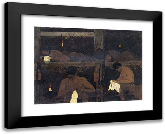 Study for the Barracks 24x20 Black Modern Wood Framed Art Print Poster by Pippin, Horace