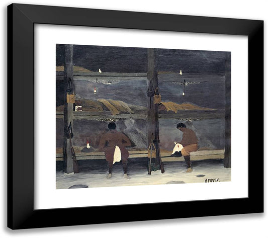 The Barracks 23x20 Black Modern Wood Framed Art Print Poster by Pippin, Horace