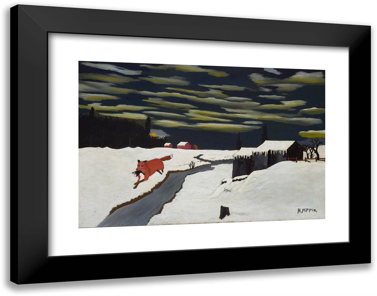 The Get Away Fox 24x19 Black Modern Wood Framed Art Print Poster by Pippin, Horace