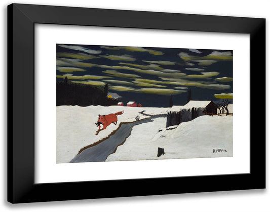 The Get Away Fox 24x19 Black Modern Wood Framed Art Print Poster by Pippin, Horace