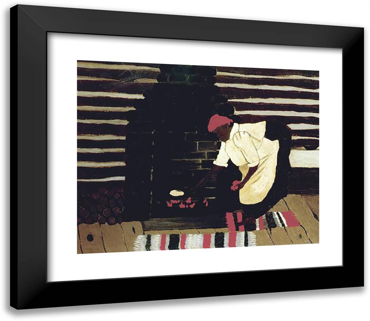 The Hoe Cake 23x20 Black Modern Wood Framed Art Print Poster by Pippin, Horace