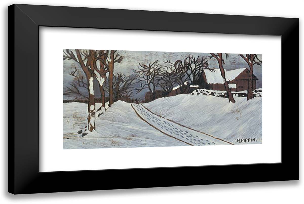 The Old Mill 24x16 Black Modern Wood Framed Art Print Poster by Pippin, Horace