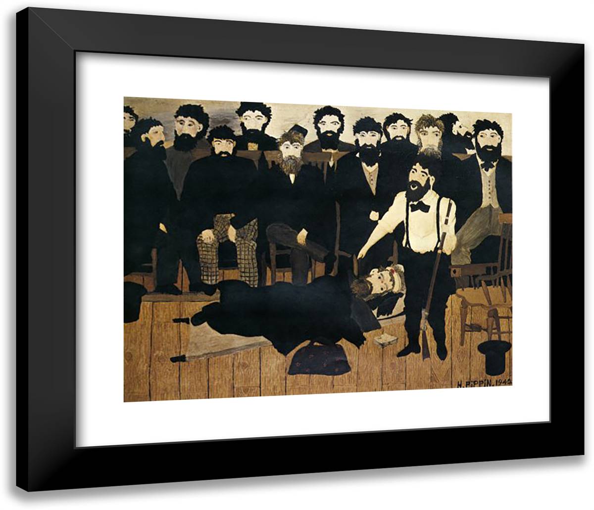 The Trial of John Brown 23x20 Black Modern Wood Framed Art Print Poster by Pippin, Horace