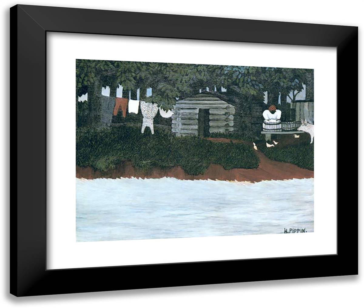 The Wash 24x20 Black Modern Wood Framed Art Print Poster by Pippin, Horace