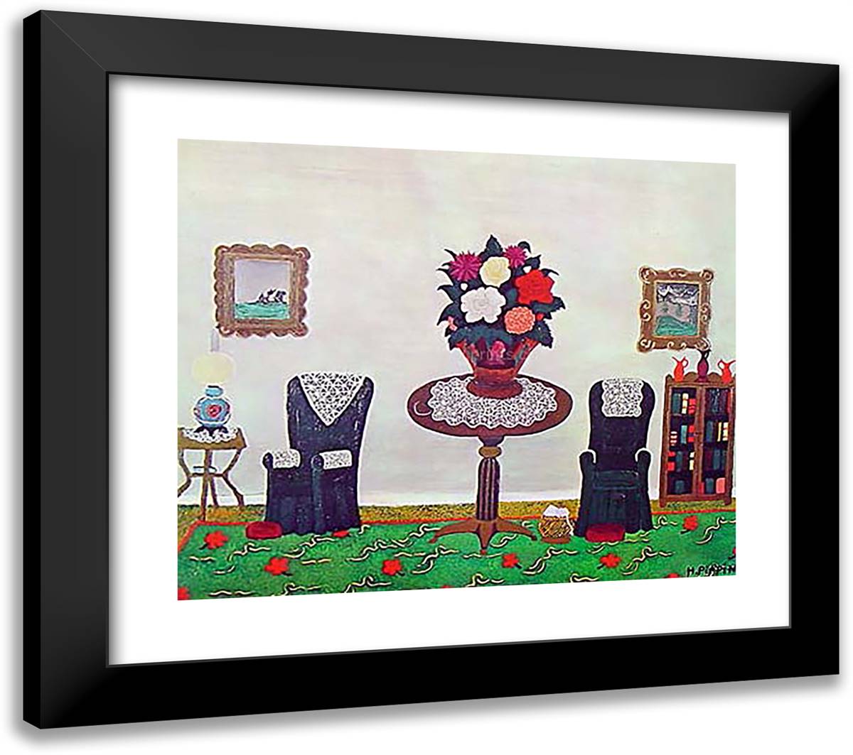 Victorian Interior 23x20 Black Modern Wood Framed Art Print Poster by Pippin, Horace