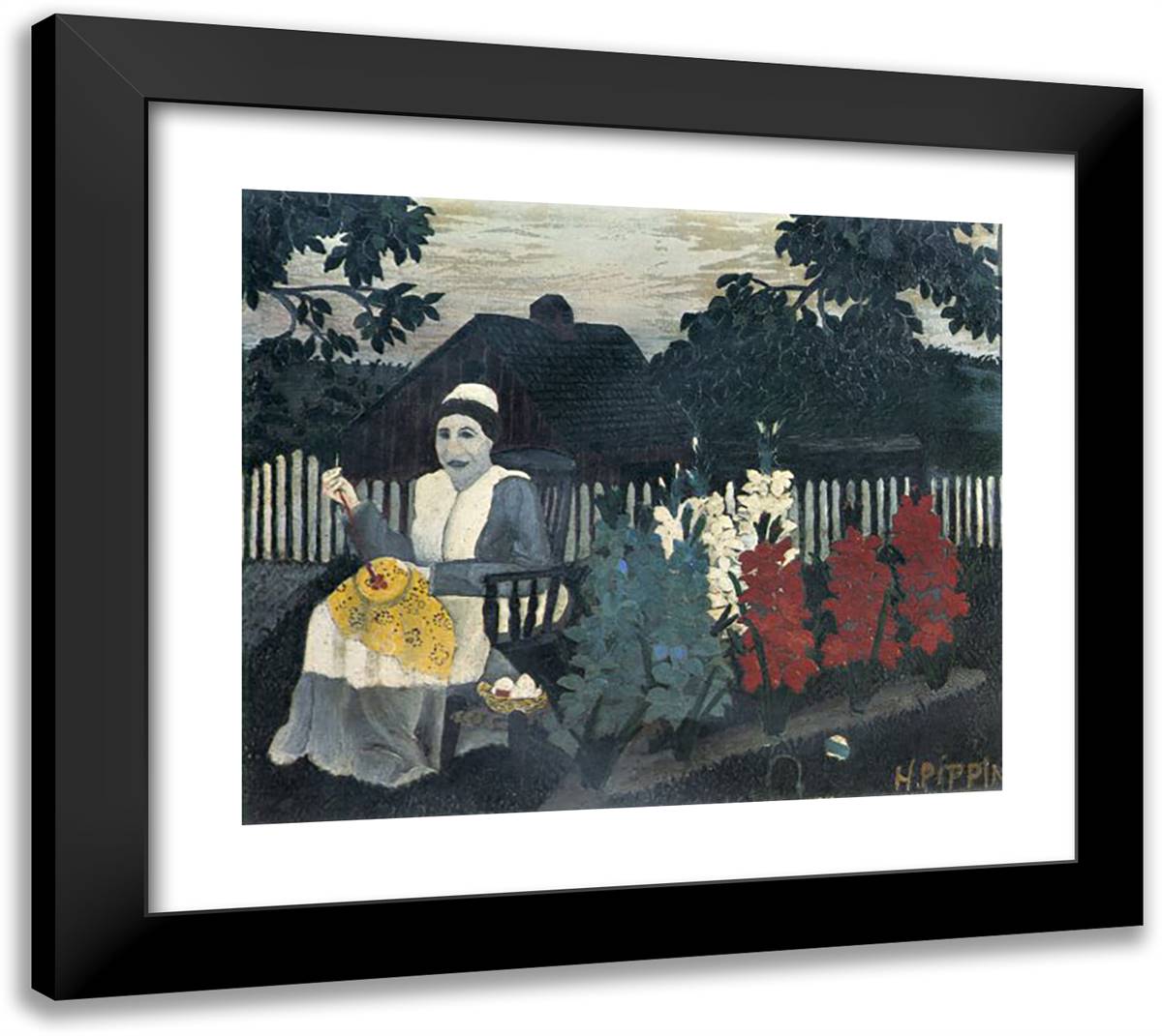 Victory Garden 22x20 Black Modern Wood Framed Art Print Poster by Pippin, Horace