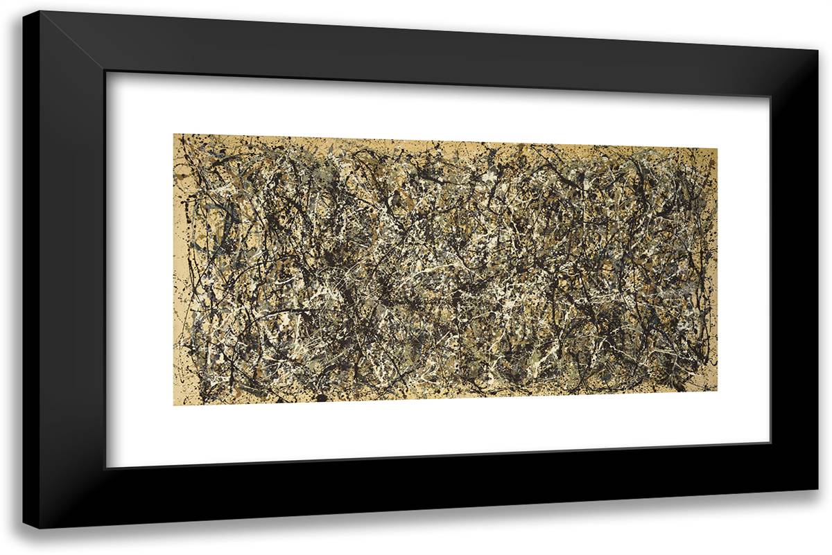 Autumn Rhythm (Number 30) 24x16 Black Modern Wood Framed Art Print Poster by Pollock, Jackson