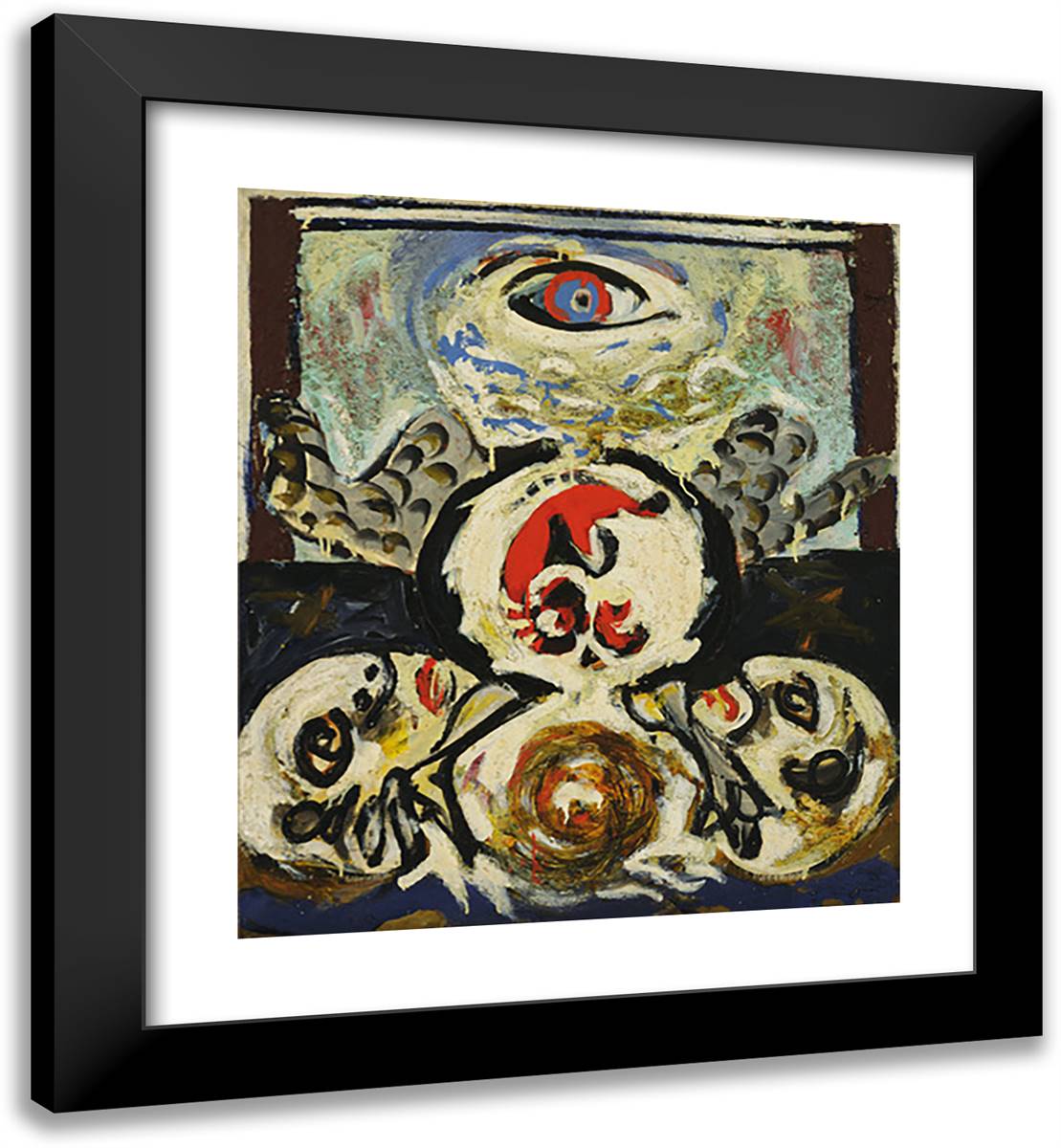 Bird 20x22 Black Modern Wood Framed Art Print Poster by Pollock, Jackson