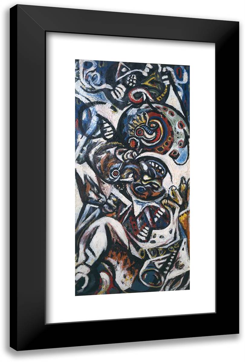 Birth 15x24 Black Modern Wood Framed Art Print Poster by Pollock, Jackson