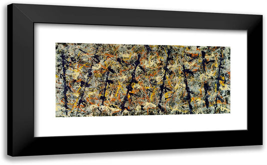 Blue Poles (Number 11) 24x15 Black Modern Wood Framed Art Print Poster by Pollock, Jackson