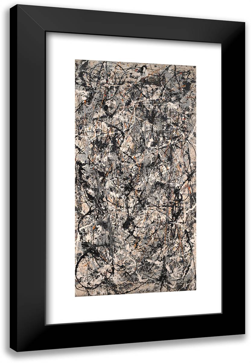 Cathedral 16x24 Black Modern Wood Framed Art Print Poster by Pollock, Jackson