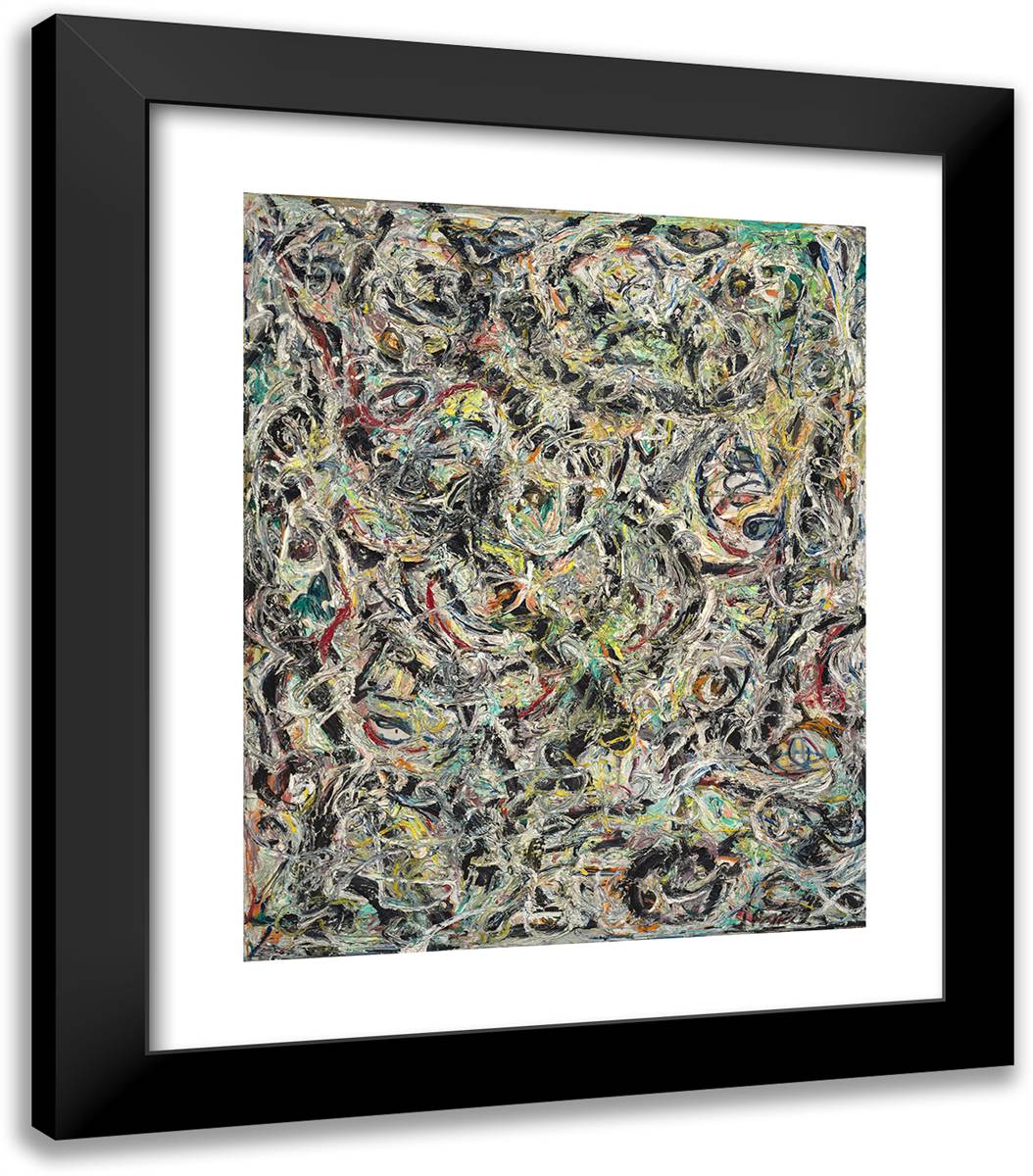 Eyes in the Heat 20x23 Black Modern Wood Framed Art Print Poster by Pollock, Jackson