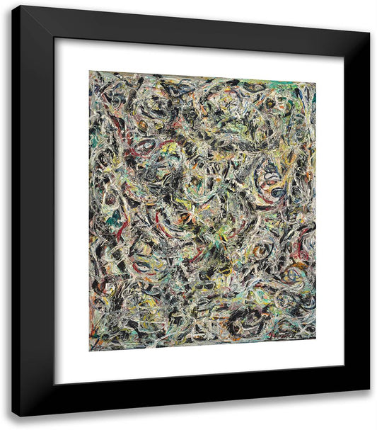 Eyes in the Heat 20x23 Black Modern Wood Framed Art Print Poster by Pollock, Jackson