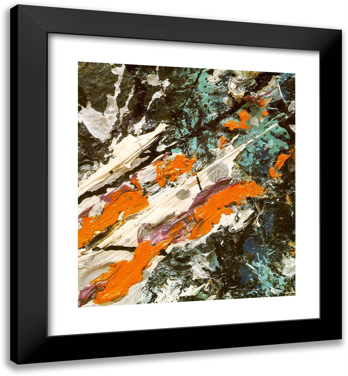 Full Fathom Five 20x22 Black Modern Wood Framed Art Print Poster by Pollock, Jackson