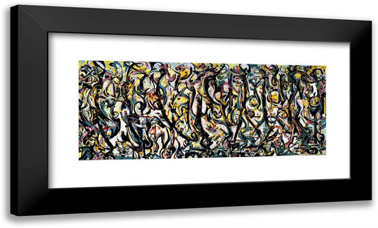 Mural 24x14 Black Modern Wood Framed Art Print Poster by Pollock, Jackson