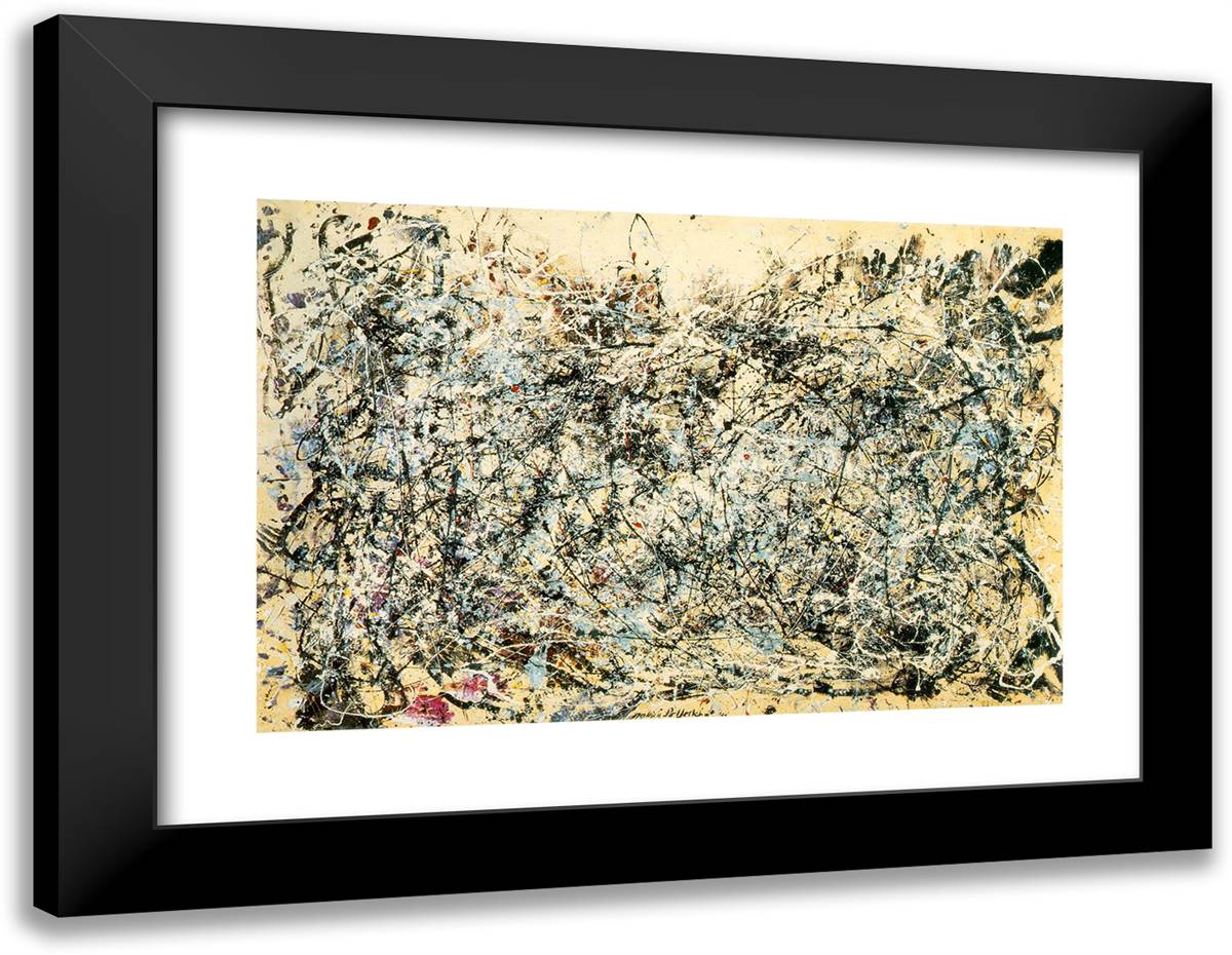 No. 1 24x19 Black Modern Wood Framed Art Print Poster by Pollock, Jackson