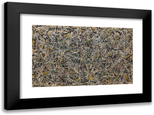 Number 1 24x18 Black Modern Wood Framed Art Print Poster by Pollock, Jackson