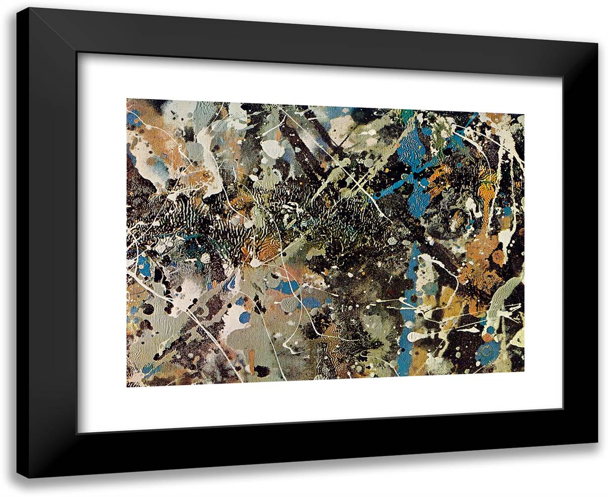 Number 1 (Lavender Mist) (Detail) 24x20 Black Modern Wood Framed Art Print Poster by Pollock, Jackson