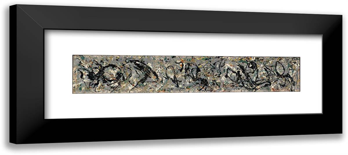 Number 10 24x11 Black Modern Wood Framed Art Print Poster by Pollock, Jackson