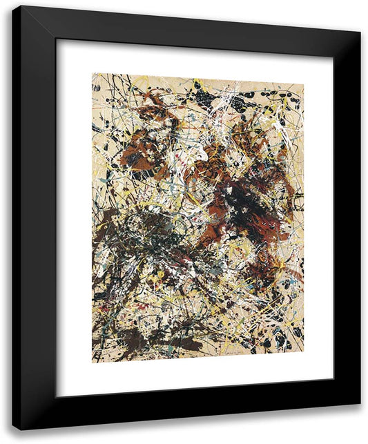 Number 12 19x24 Black Modern Wood Framed Art Print Poster by Pollock, Jackson