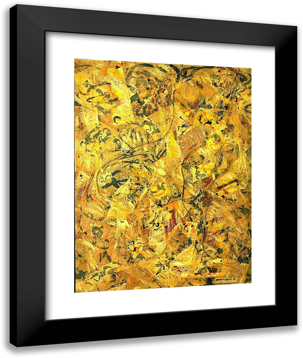 Number 2 20x24 Black Modern Wood Framed Art Print Poster by Pollock, Jackson