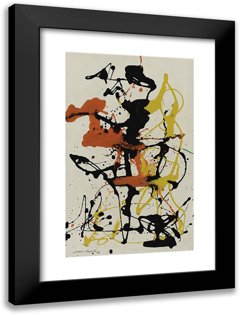 Number 26 18x24 Black Modern Wood Framed Art Print Poster by Pollock, Jackson