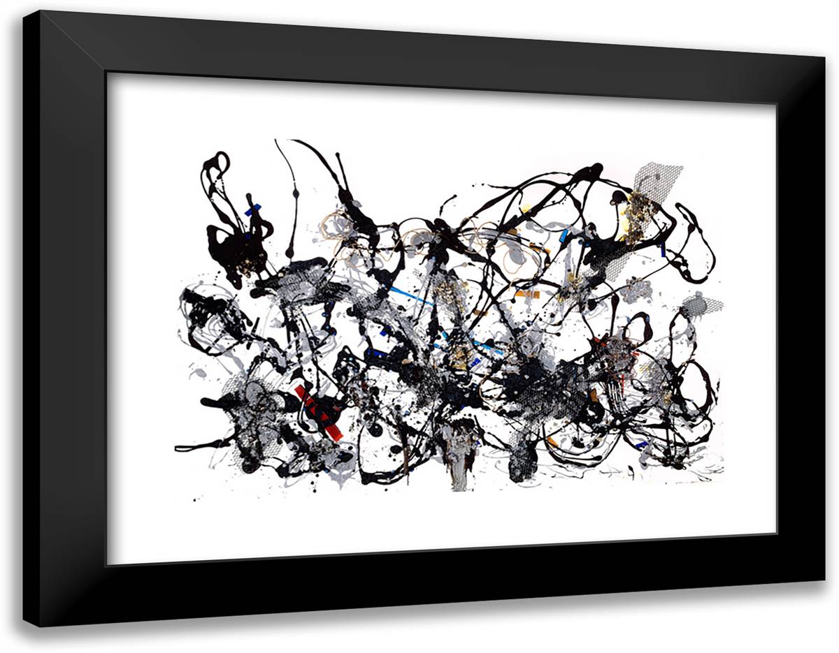 Number 29 24x19 Black Modern Wood Framed Art Print Poster by Pollock, Jackson