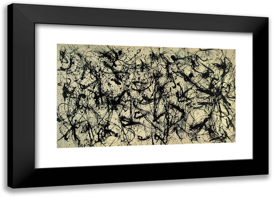 Number 32 24x17 Black Modern Wood Framed Art Print Poster by Pollock, Jackson