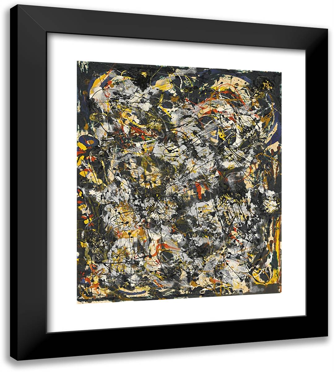 Number 4 20x22 Black Modern Wood Framed Art Print Poster by Pollock, Jackson