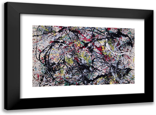 Number 48 24x18 Black Modern Wood Framed Art Print Poster by Pollock, Jackson