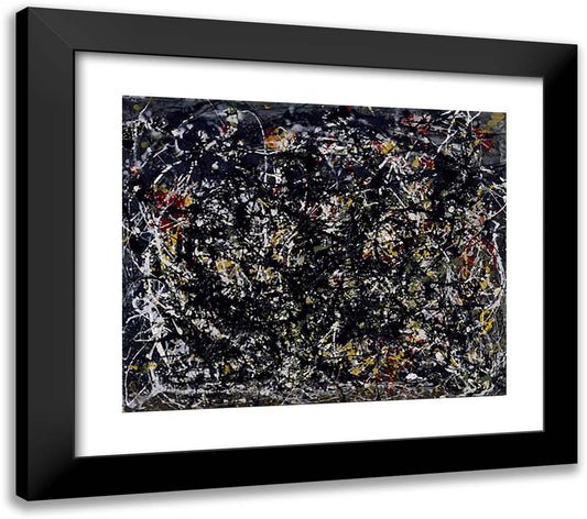 Number 6 23x20 Black Modern Wood Framed Art Print Poster by Pollock, Jackson