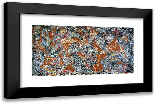 Number 7 (Out of the Web) 24x16 Black Modern Wood Framed Art Print Poster by Pollock, Jackson