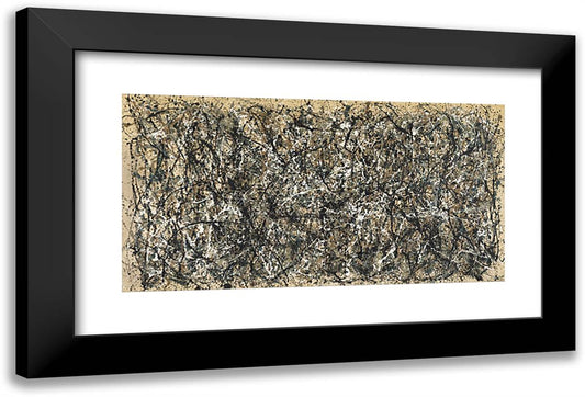 One Number 31 24x16 Black Modern Wood Framed Art Print Poster by Pollock, Jackson