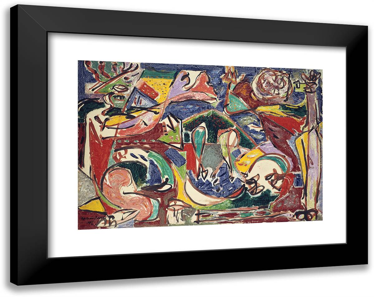 The Key 24x19 Black Modern Wood Framed Art Print Poster by Pollock, Jackson