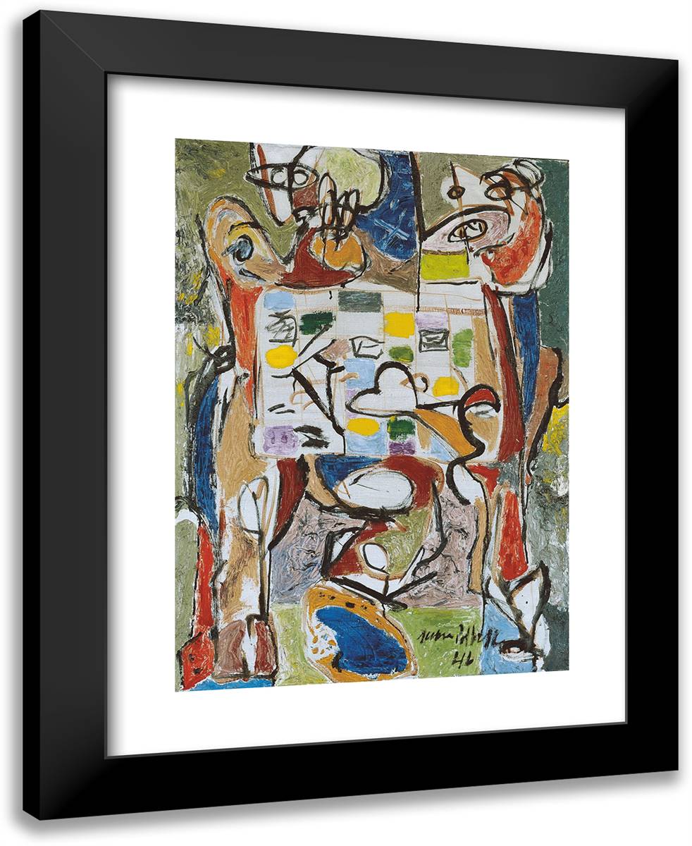 The Tea Cup 19x24 Black Modern Wood Framed Art Print Poster by Pollock, Jackson