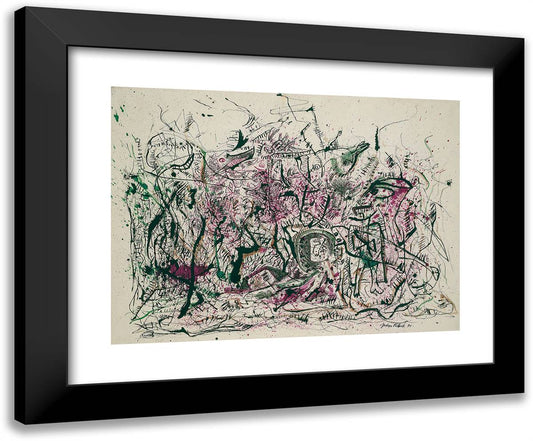 Untitled_2 24x20 Black Modern Wood Framed Art Print Poster by Pollock, Jackson