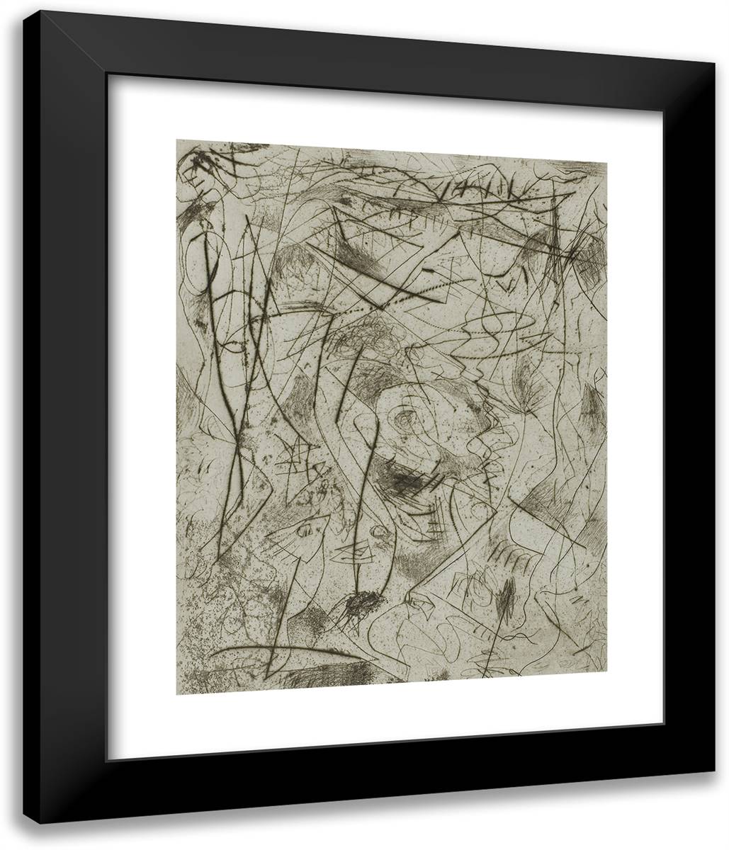 Untitled_7 20x24 Black Modern Wood Framed Art Print Poster by Pollock, Jackson