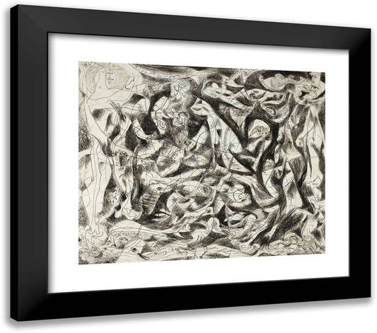 Untitled_9 23x20 Black Modern Wood Framed Art Print Poster by Pollock, Jackson