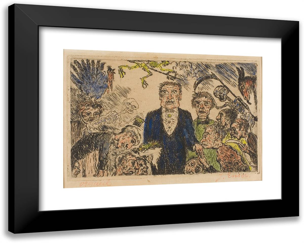 Pride, from the Deadly Sins 24x19 Black Modern Wood Framed Art Print Poster by Ensor, James