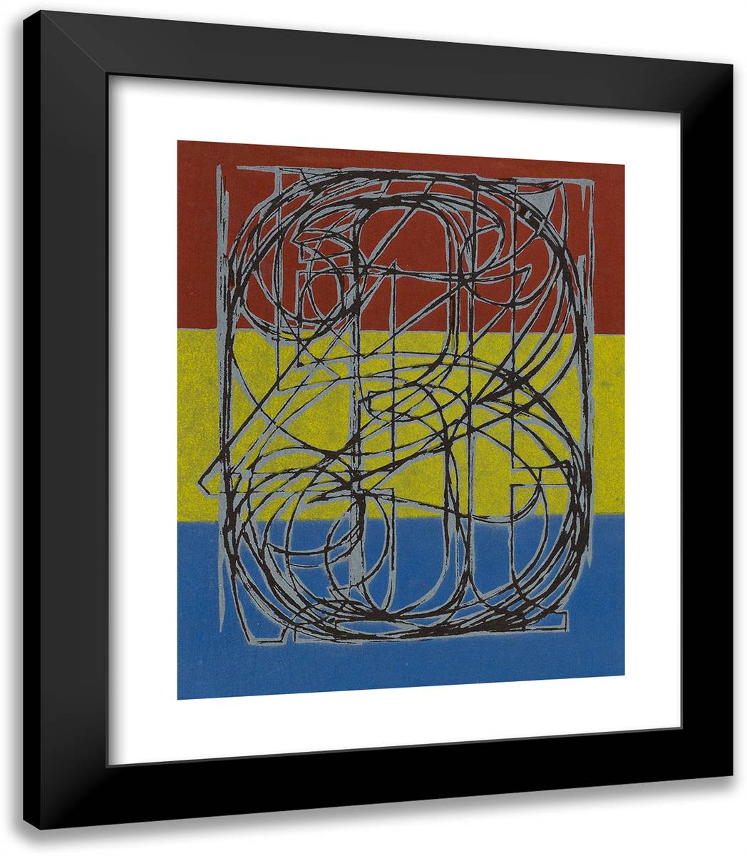 0 Through 9 20x23 Black Modern Wood Framed Art Print Poster by Ensor, James