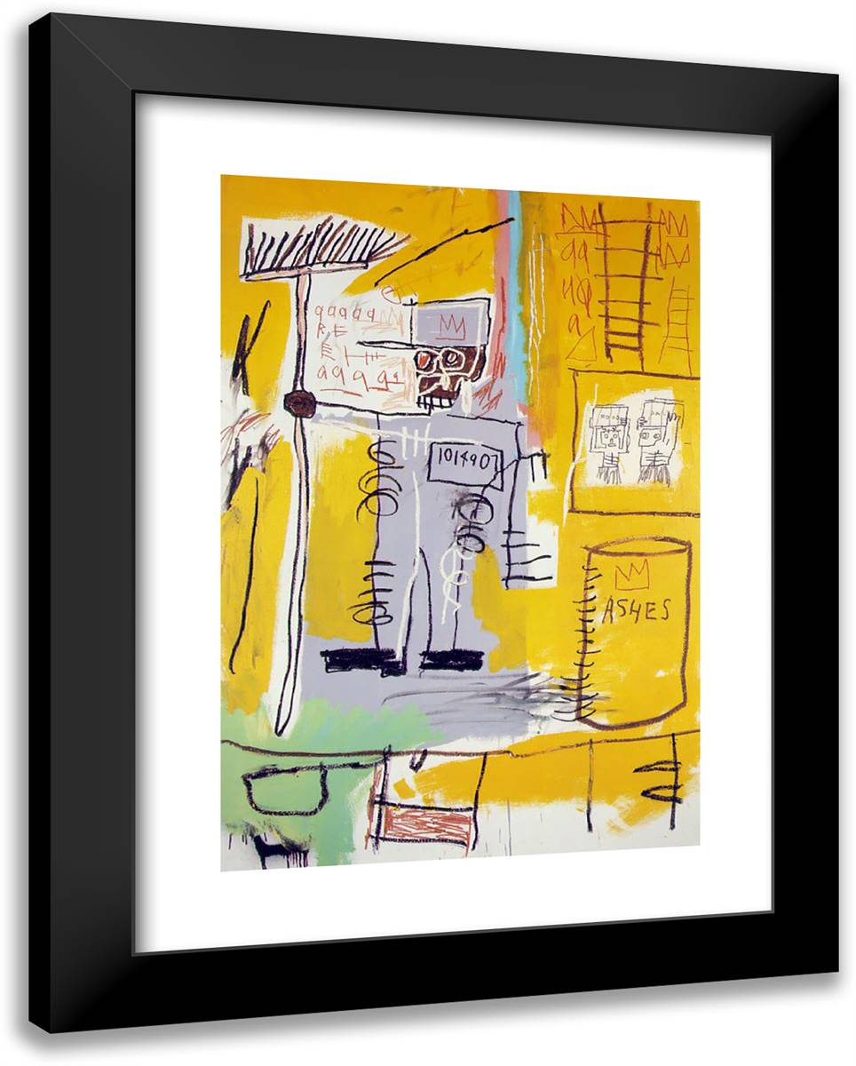 Ashes 19x24 Black Modern Wood Framed Art Print Poster by Basquiat, Jean Michel