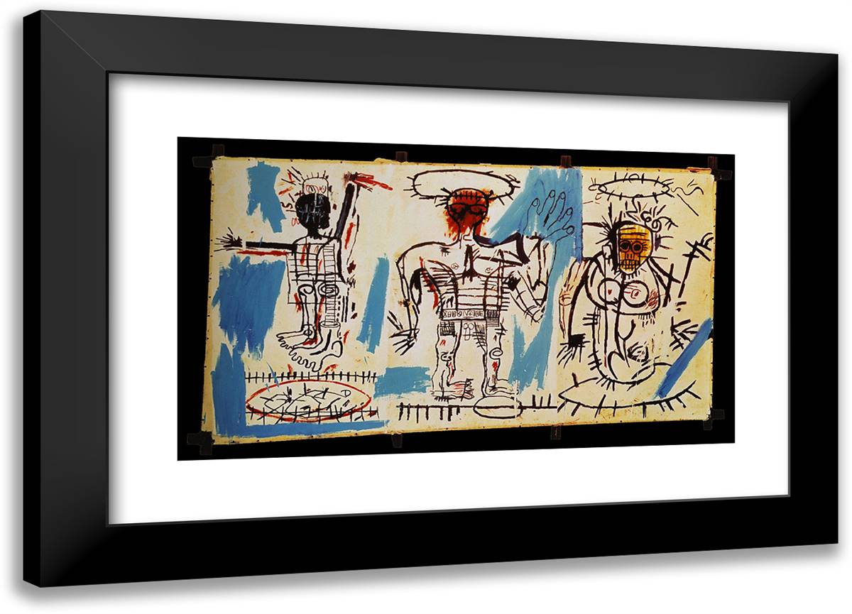 Baby Boom 24x17 Black Modern Wood Framed Art Print Poster by Basquiat, Jean Michel