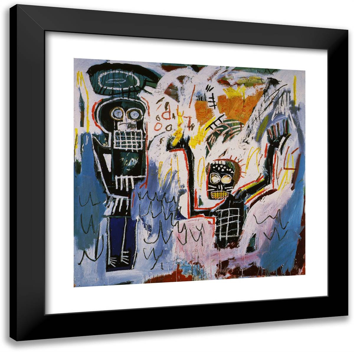 Baptism 20x20 Black Modern Wood Framed Art Print Poster by Basquiat, Jean Michel