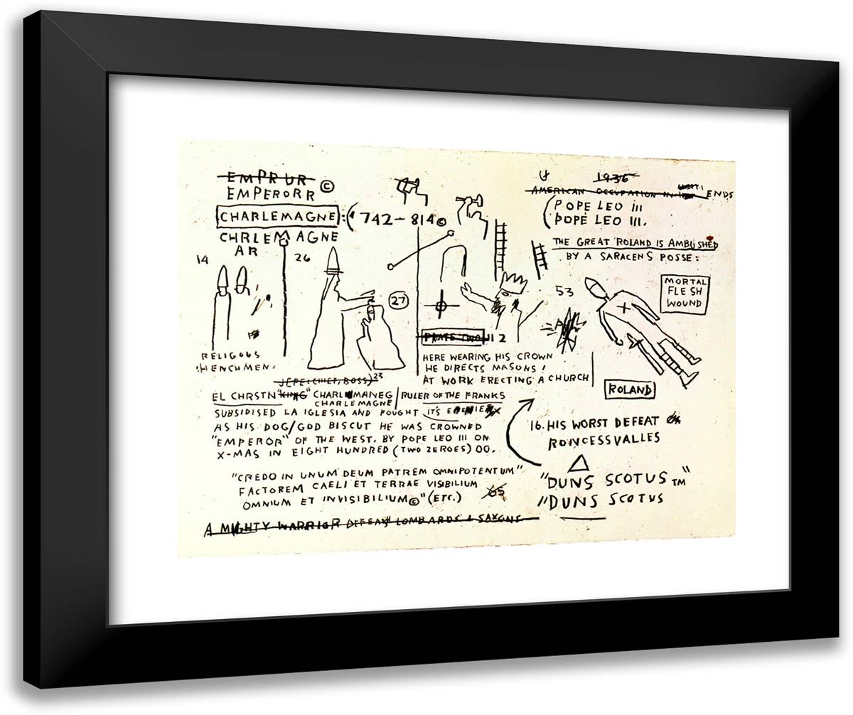 Bishop 24x20 Black Modern Wood Framed Art Print Poster by Basquiat, Jean Michel
