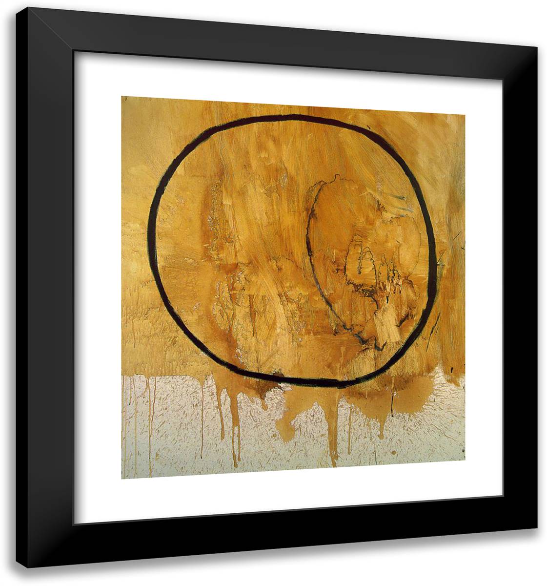 Earth 20x21 Black Modern Wood Framed Art Print Poster by Basquiat, Jean Michel