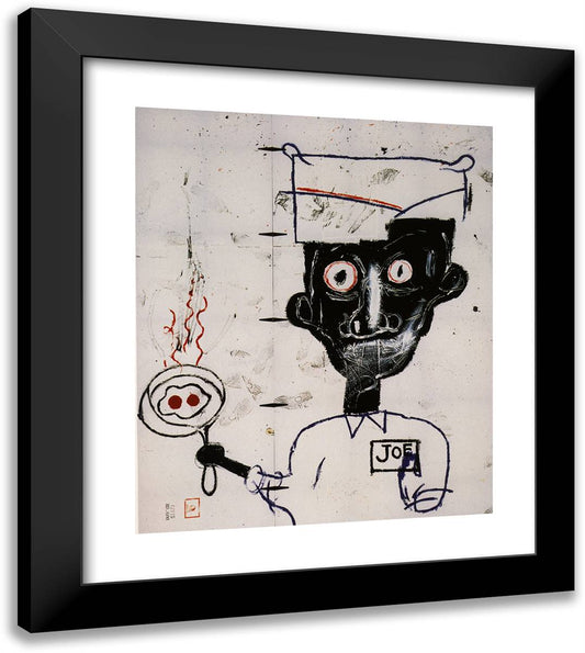 Eyes and Eggs  20x23 Black Modern Wood Framed Art Print Poster by Basquiat, Jean Michel