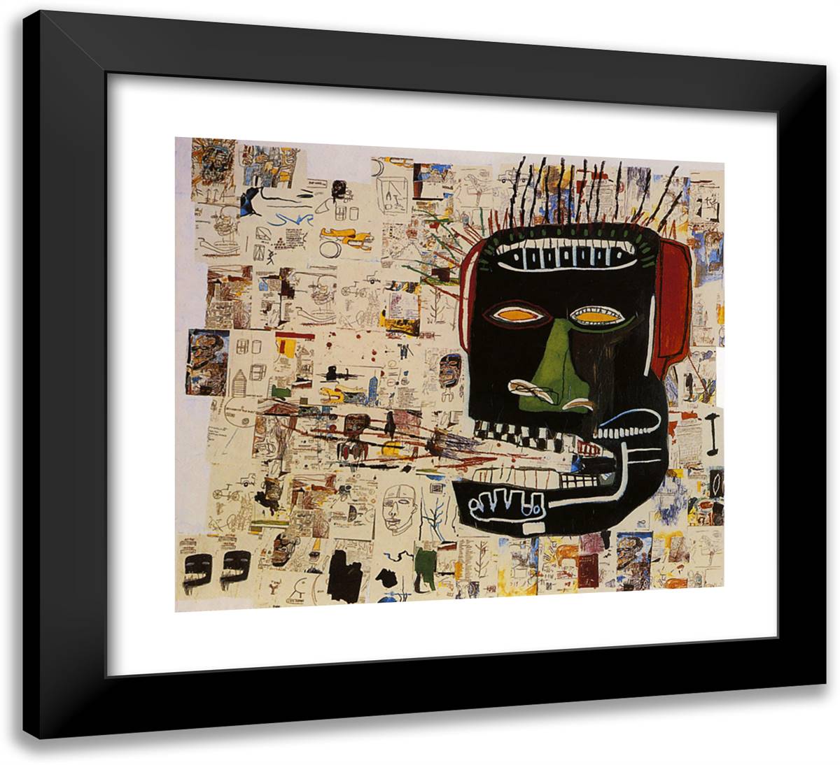 Glenn  22x20 Black Modern Wood Framed Art Print Poster by Basquiat, Jean Michel